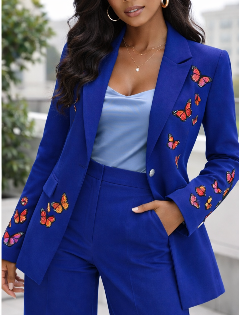 Butterfly Blazer and Pants Set