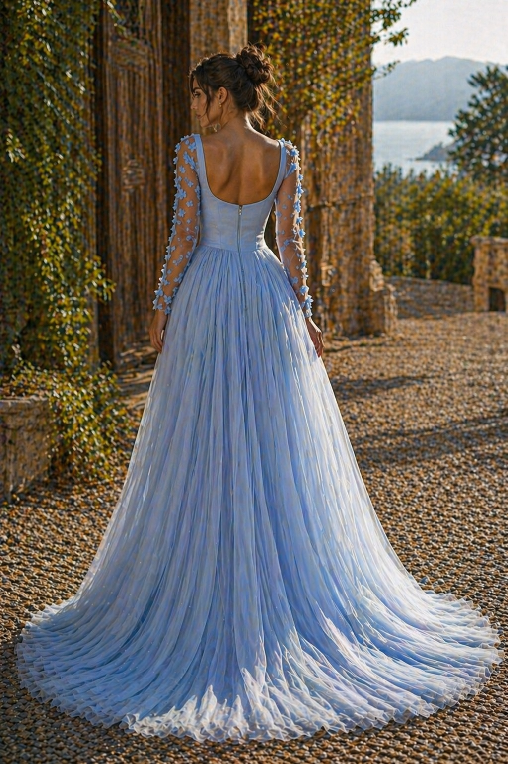 Sky Blossom Couture High Low Dress - The Inspiration