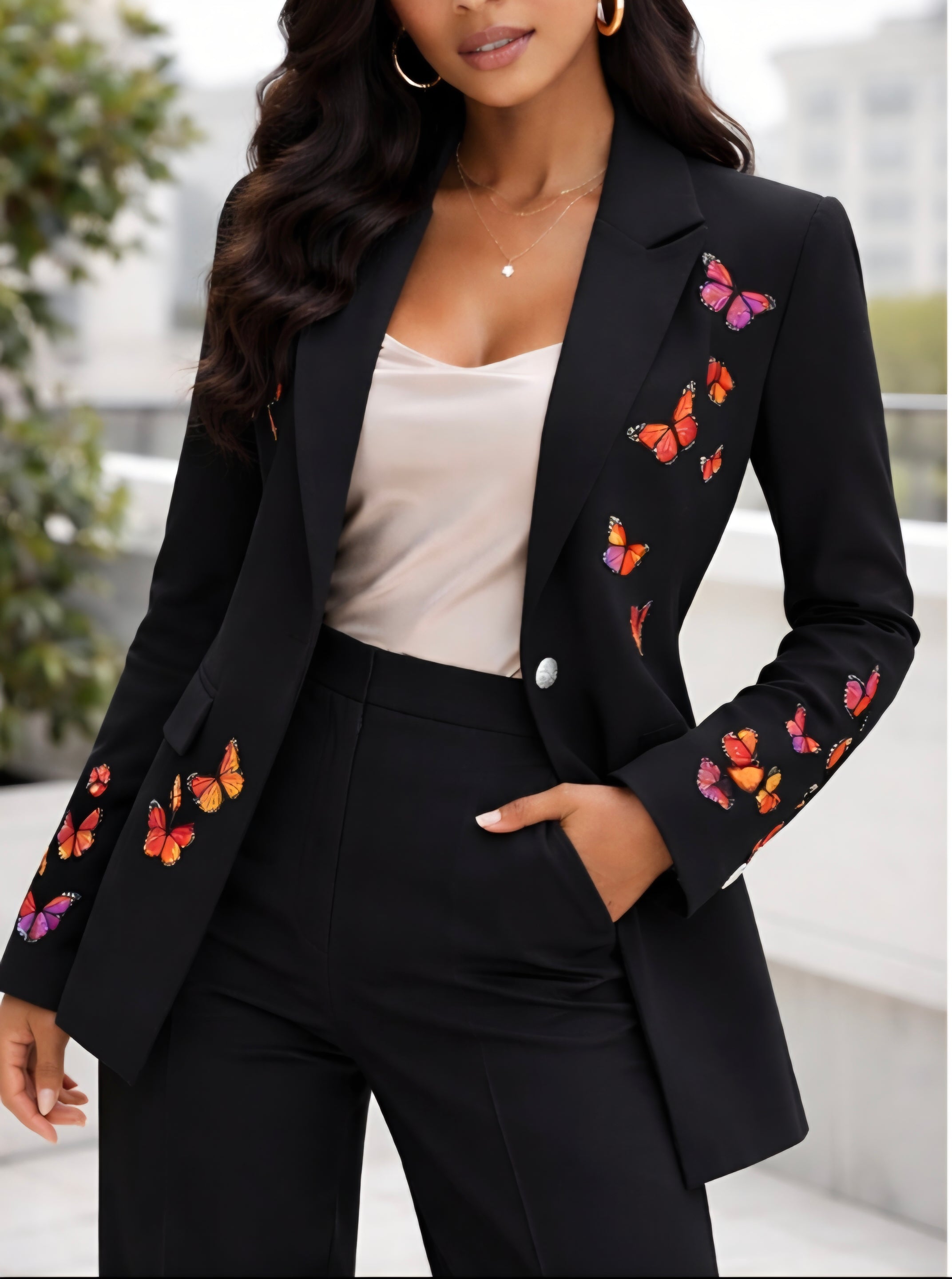 Butterfly Blazer and Pants Set