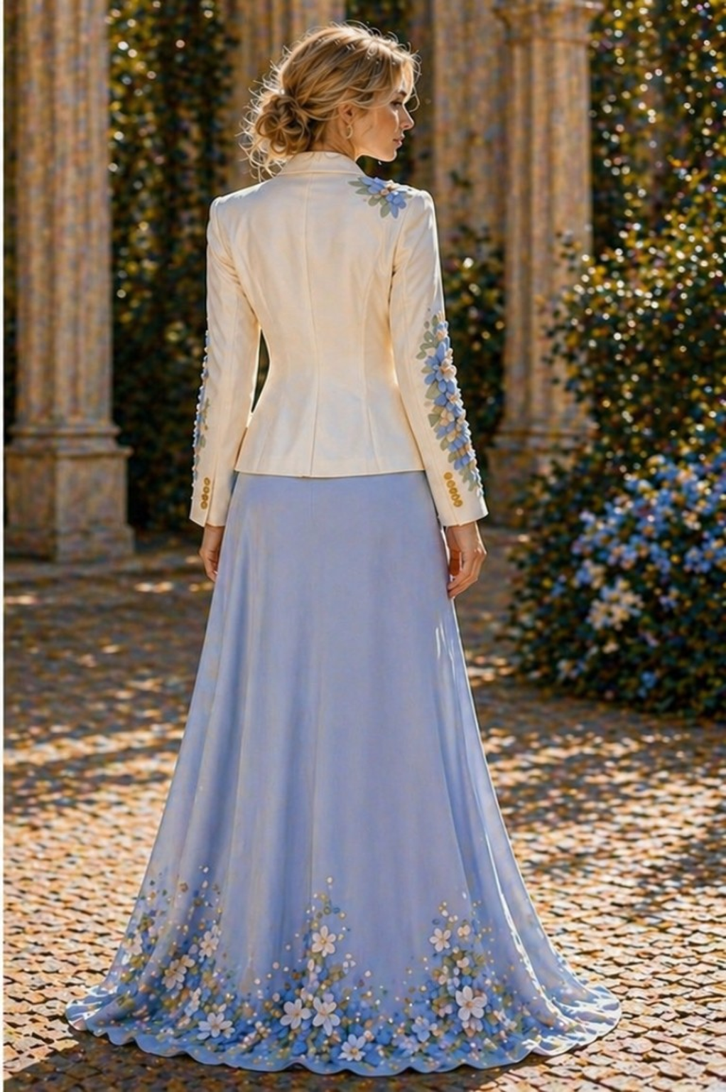 Sky Blossom Couture Blazer Jacket