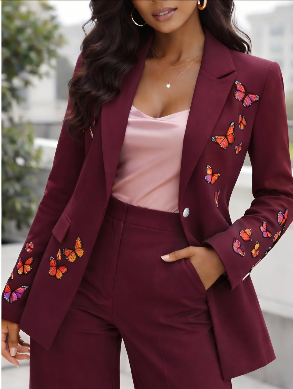 Butterfly Blazer and Pants Set