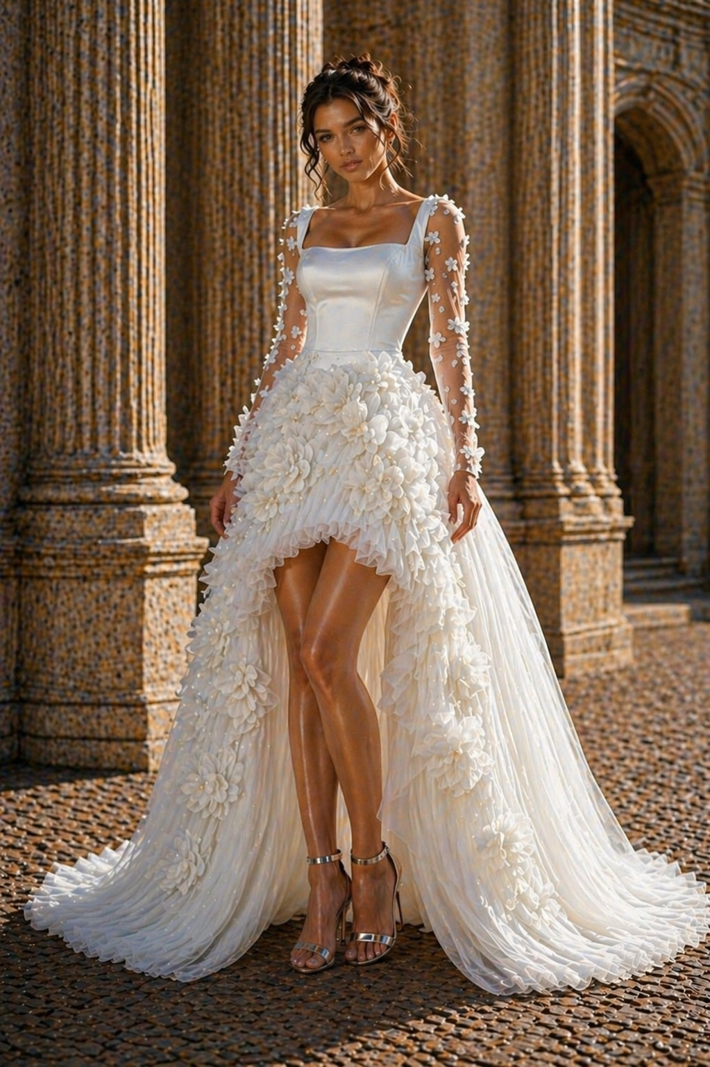 Sky Blossom Couture High Low Dress - The Inspiration