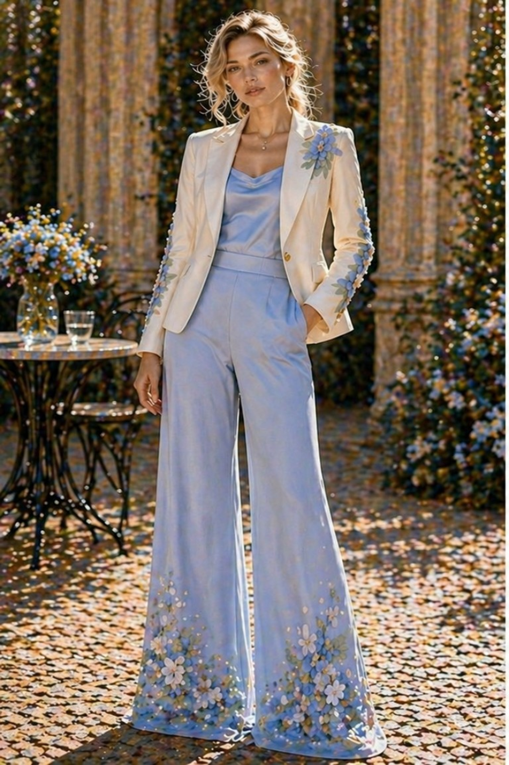 Sky Blossom Couture Blazer Jacket