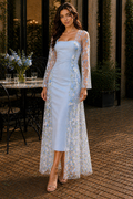 Sky Blossom Couture Mini Dress and Overlay