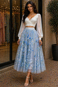 Sky Blossom Couture Skirt Set