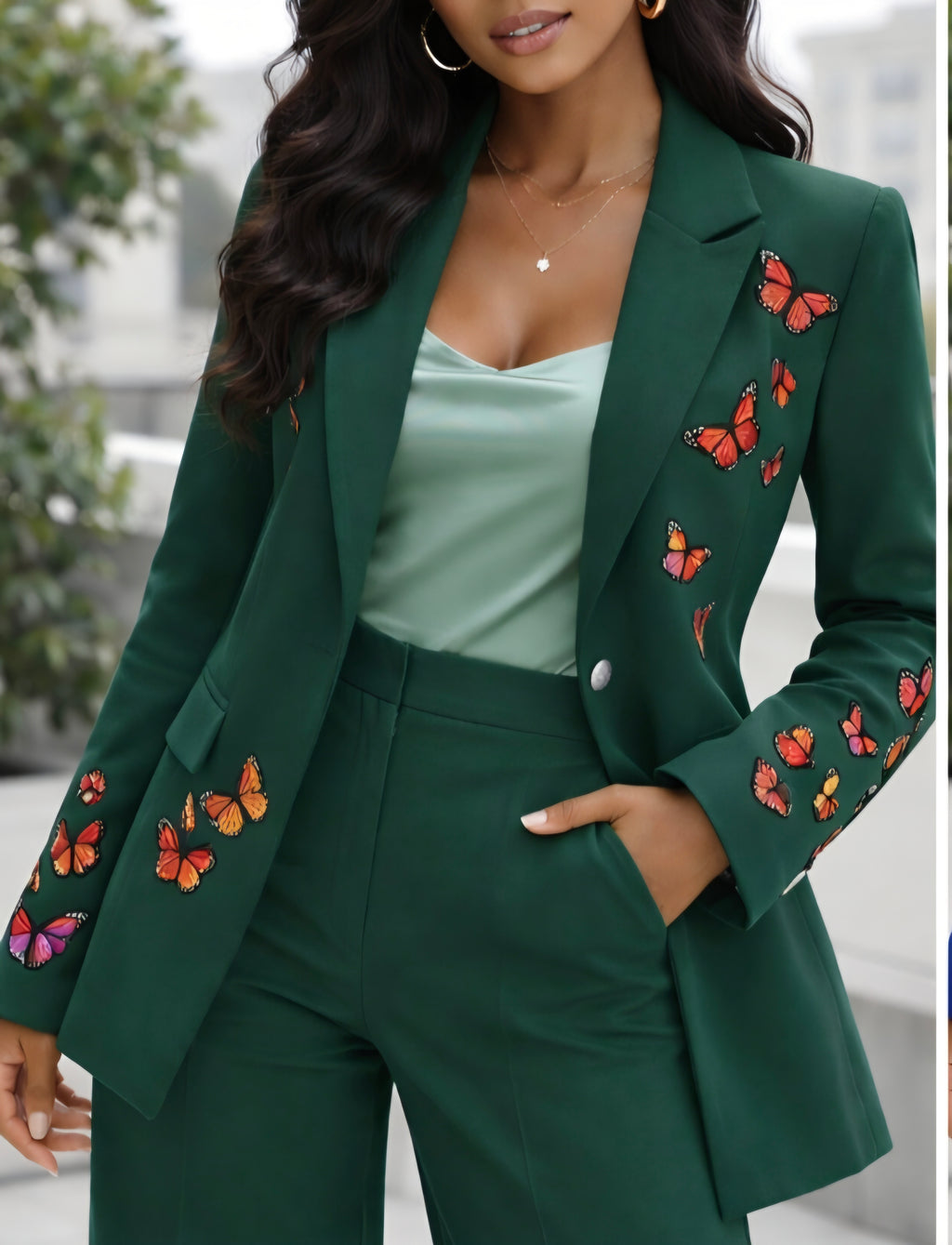Butterfly Blazer and Pants Set