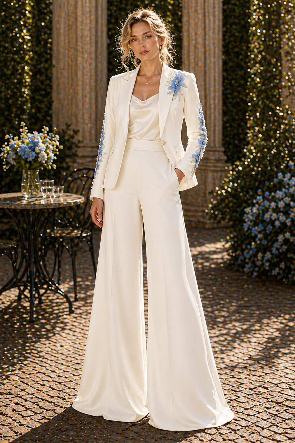 Sky Blossom Couture Blazer Jacket