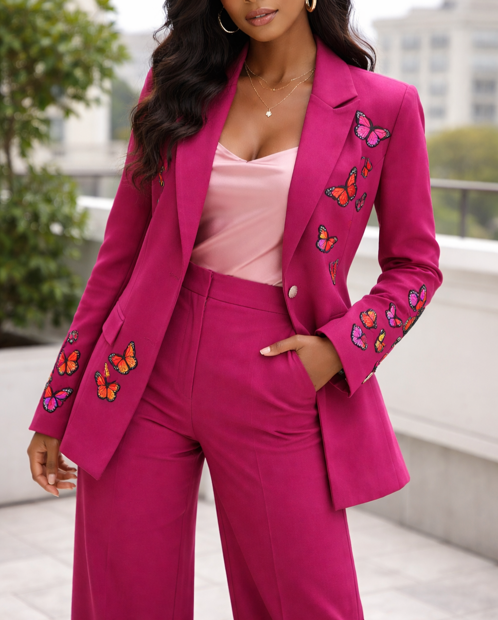 Butterfly Blazer and Pants Set