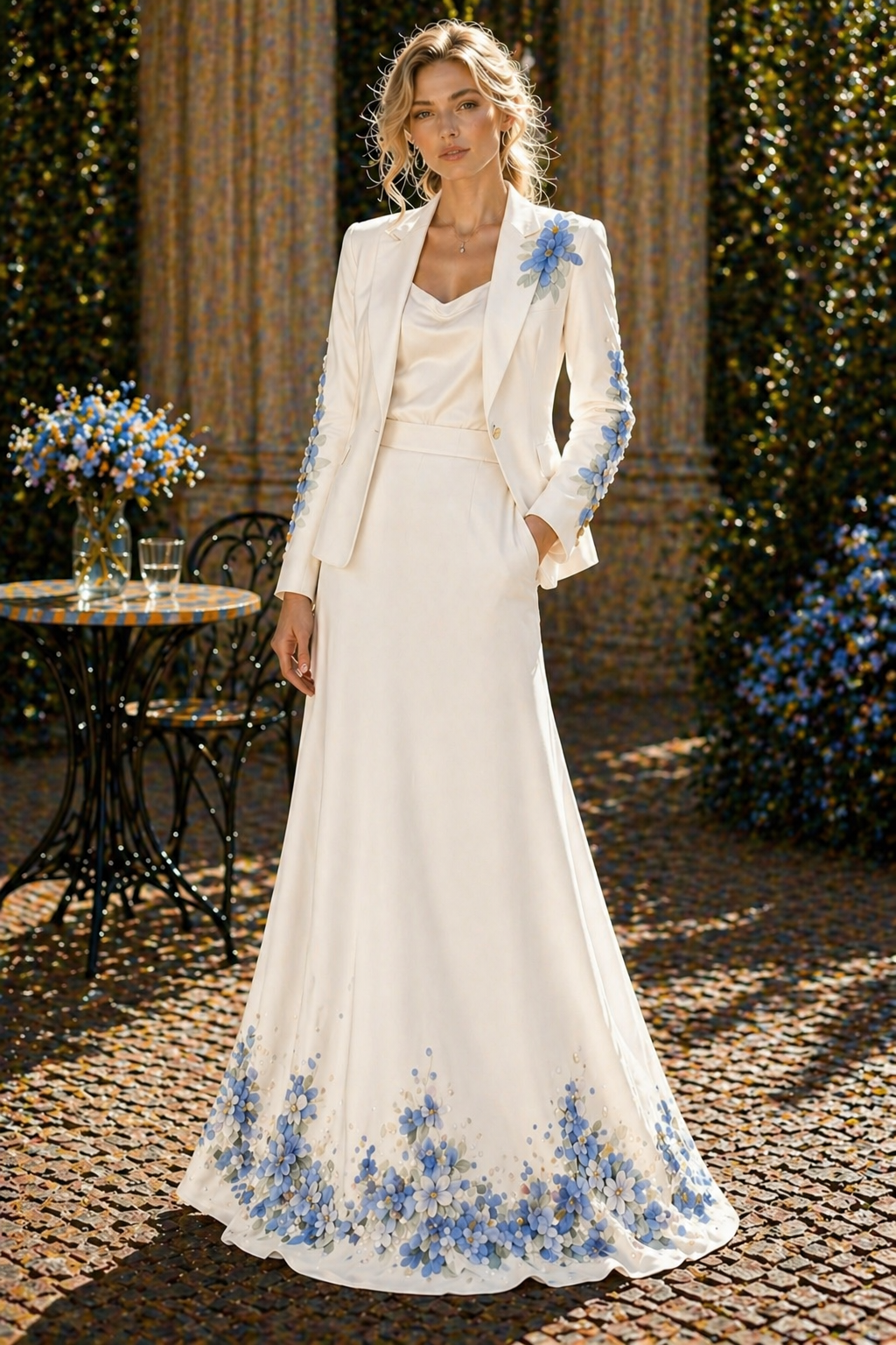 Sky Blossom Couture Blazer Jacket
