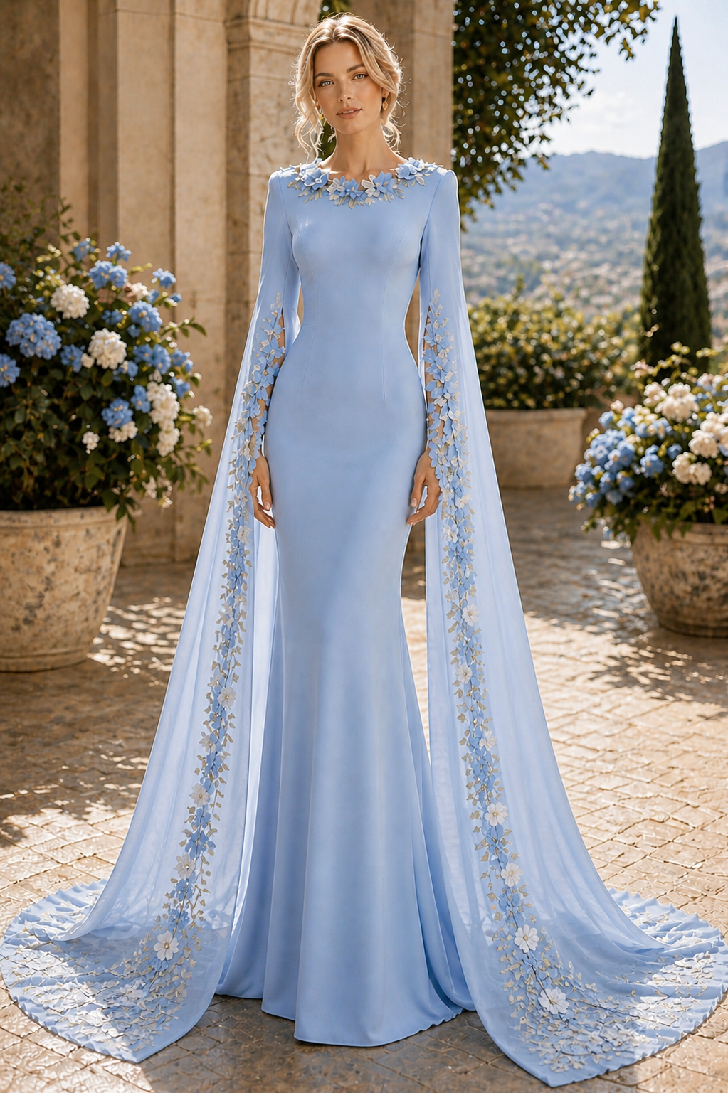 Sky Blossom Couture Dress