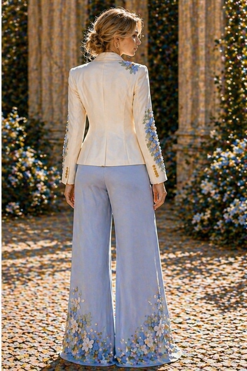 Sky Blossom Couture Blazer Jacket
