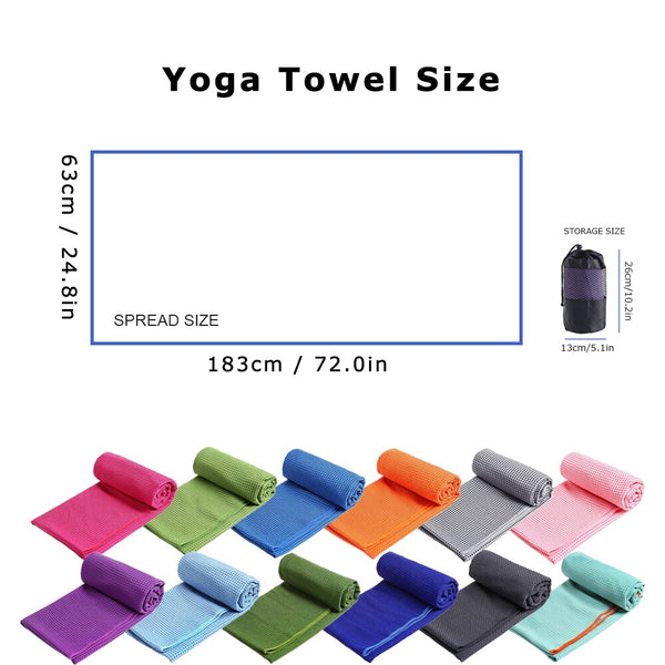 Yoga Towel Nonslip Mat Soft Absorbent Microfiber Blanket Yoga Pilates Foldable Washable for Home Gym Fitness Picnic Camping