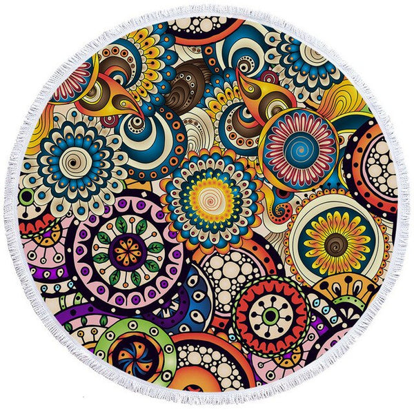 Mandala Round Beach Towel