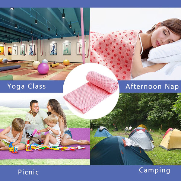 Yoga Towel Nonslip Mat Soft Absorbent Microfiber Blanket Yoga Pilates Foldable Washable for Home Gym Fitness Picnic Camping